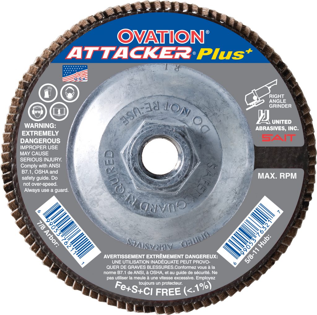 Flap Disc huboverlay Ovation Attacker_Plus DLP Industries